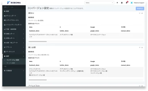 コンバージョン設定