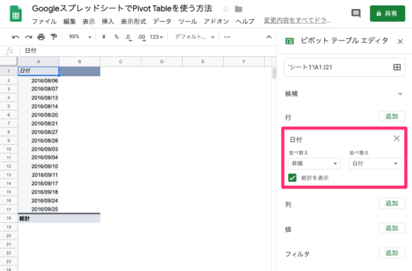 ピボットテーブル Pivot Table とは Googleスプレットシートでの使い方 広告運用自動化ツール Roboma ロボマ ブログ