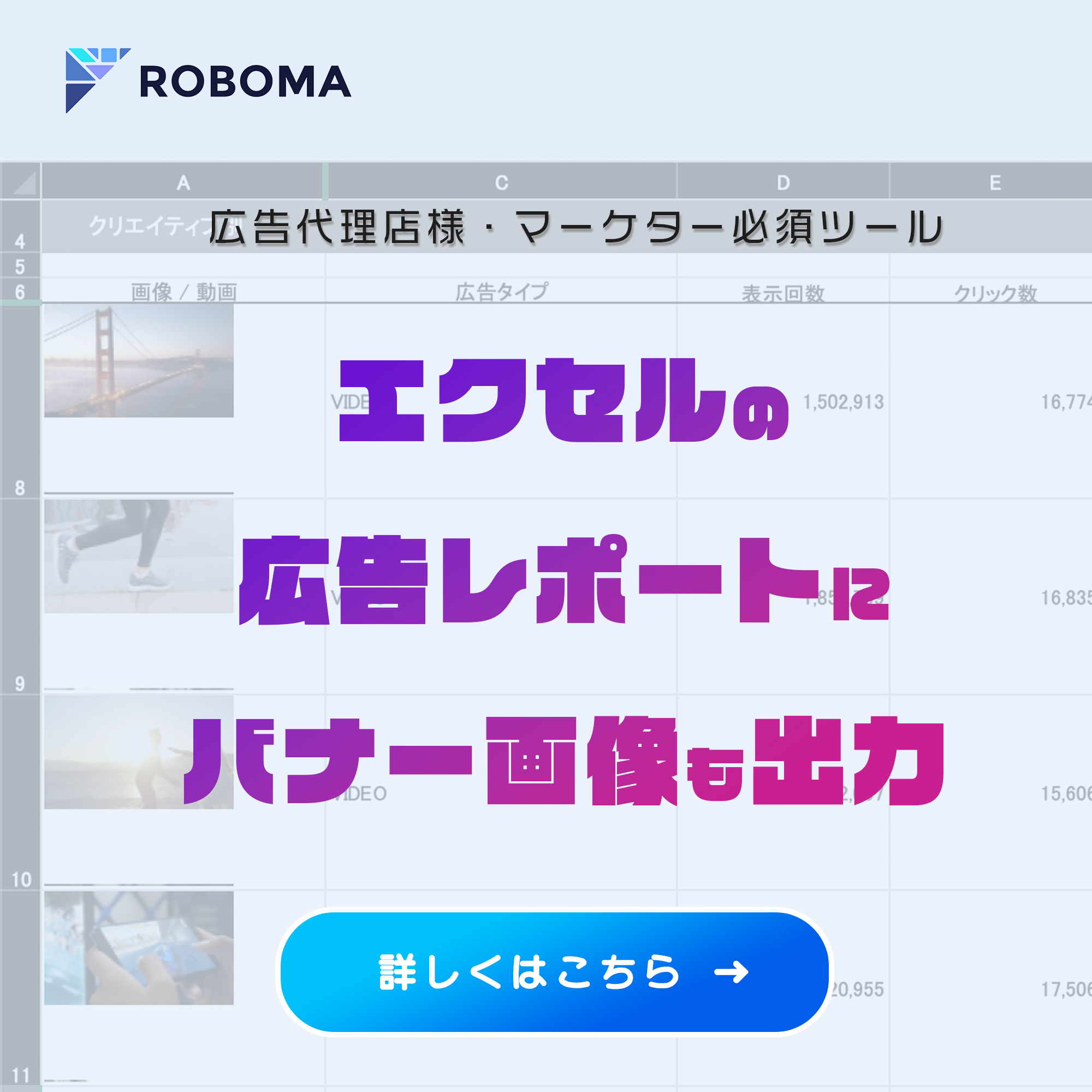 広告レポート作成自動化「ROBOMA (ロボマ)」