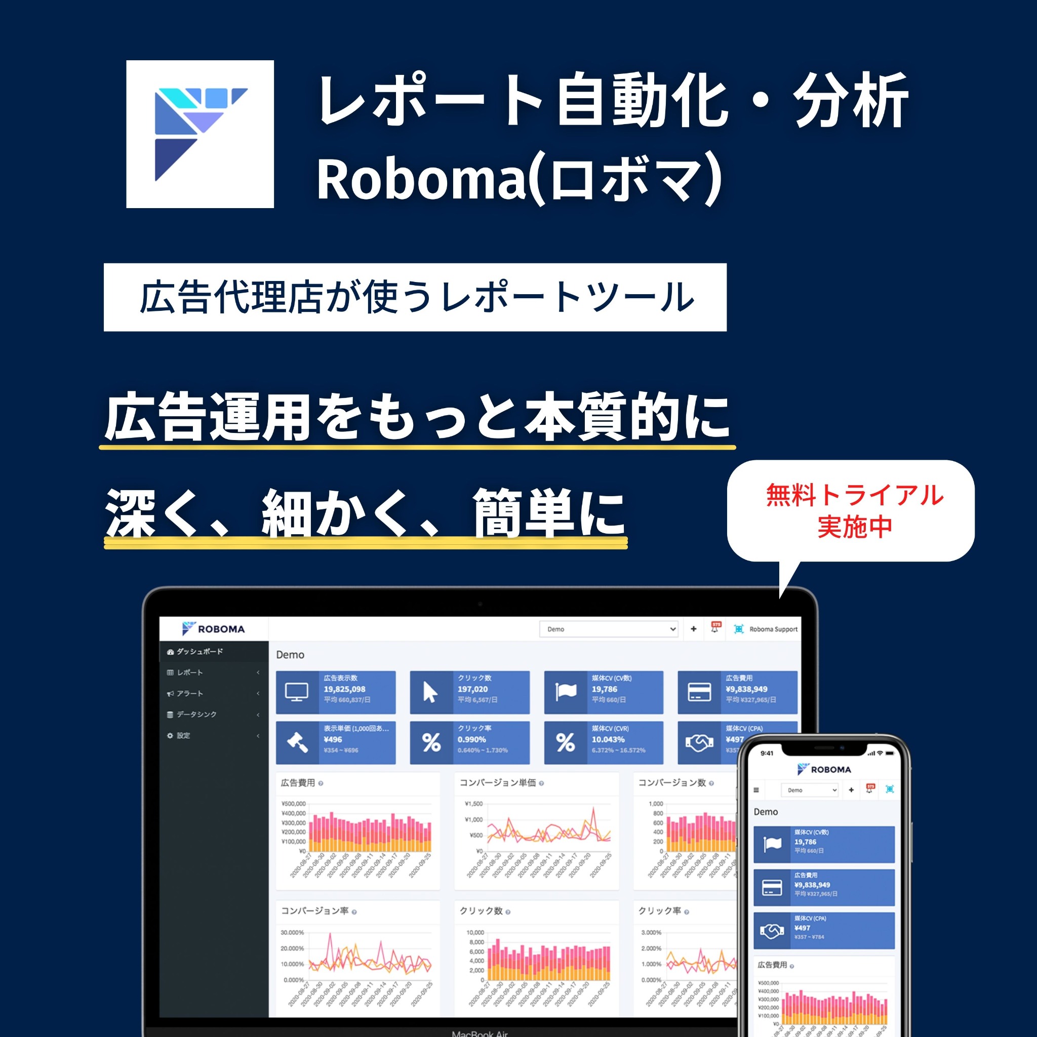 広告レポート作成・データ分析ツール「ROBOMA (ロボマ)」